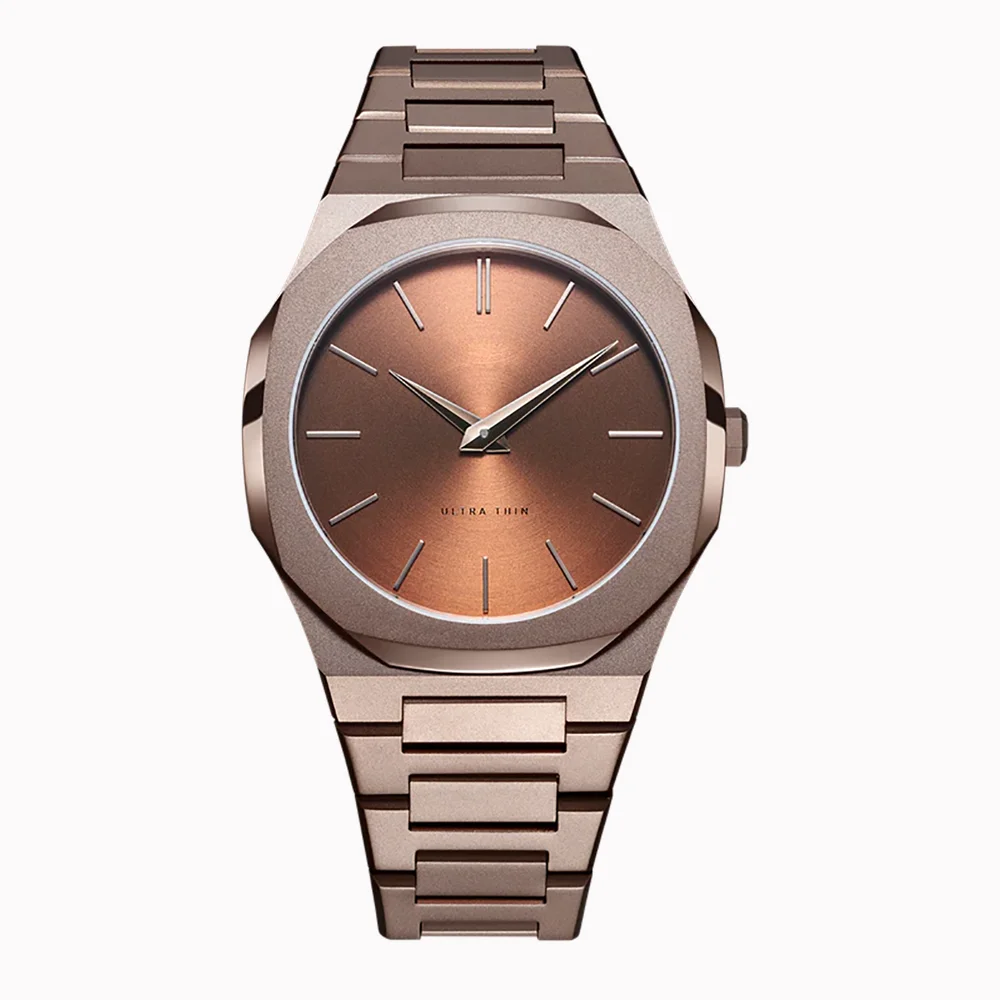 Untra Thin All Stainless Steel Sun Pattern Japan Movement Waterproof Men Quartz Watch With Original Logo