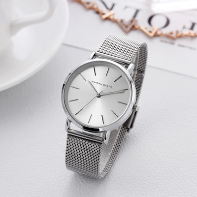 Hannah Martin Luxury Brand Quartz Watch Life Waterproof Women Watch Fashion Women Classic Simple Design Clock Gifts Reloj Mujer