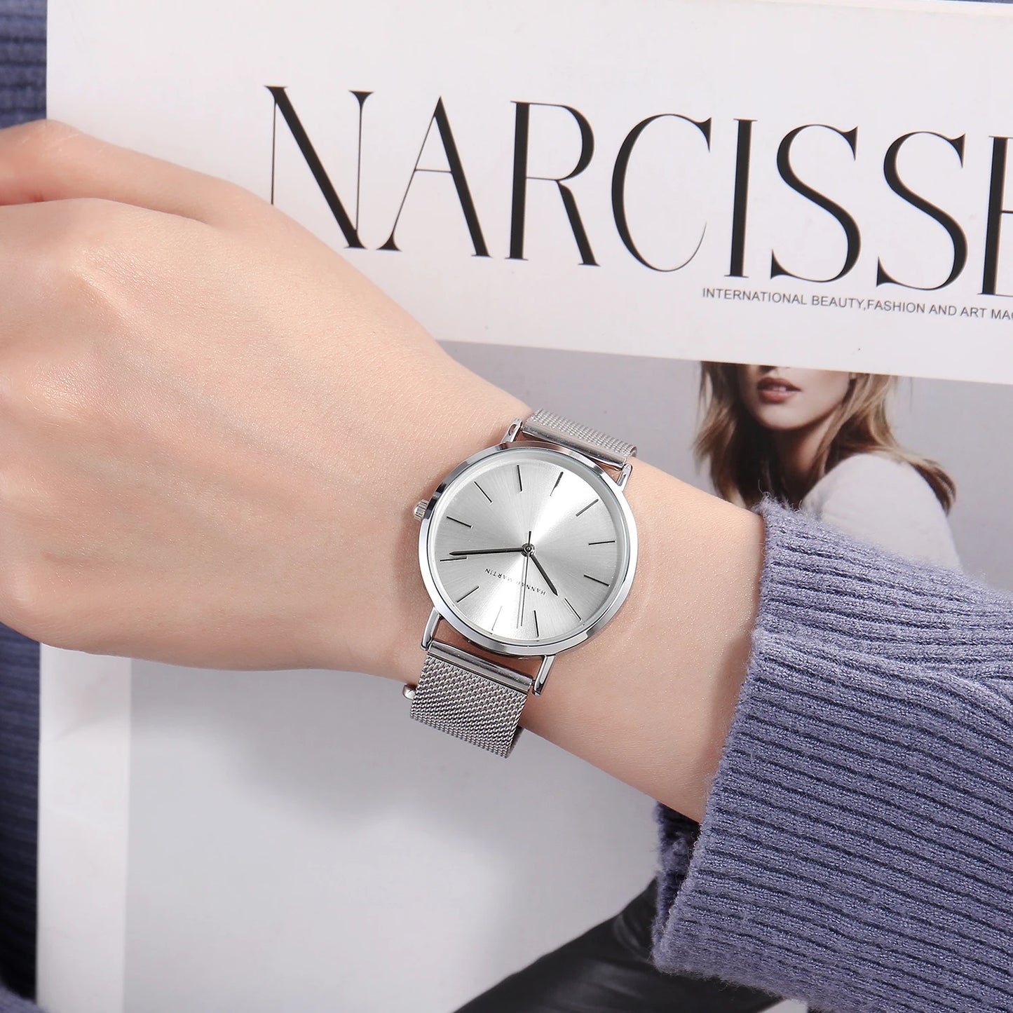 Hannah Martin Luxury Brand Quartz Watch Life Waterproof Women Watch Fashion Women Classic Simple Design Clock Gifts Reloj Mujer