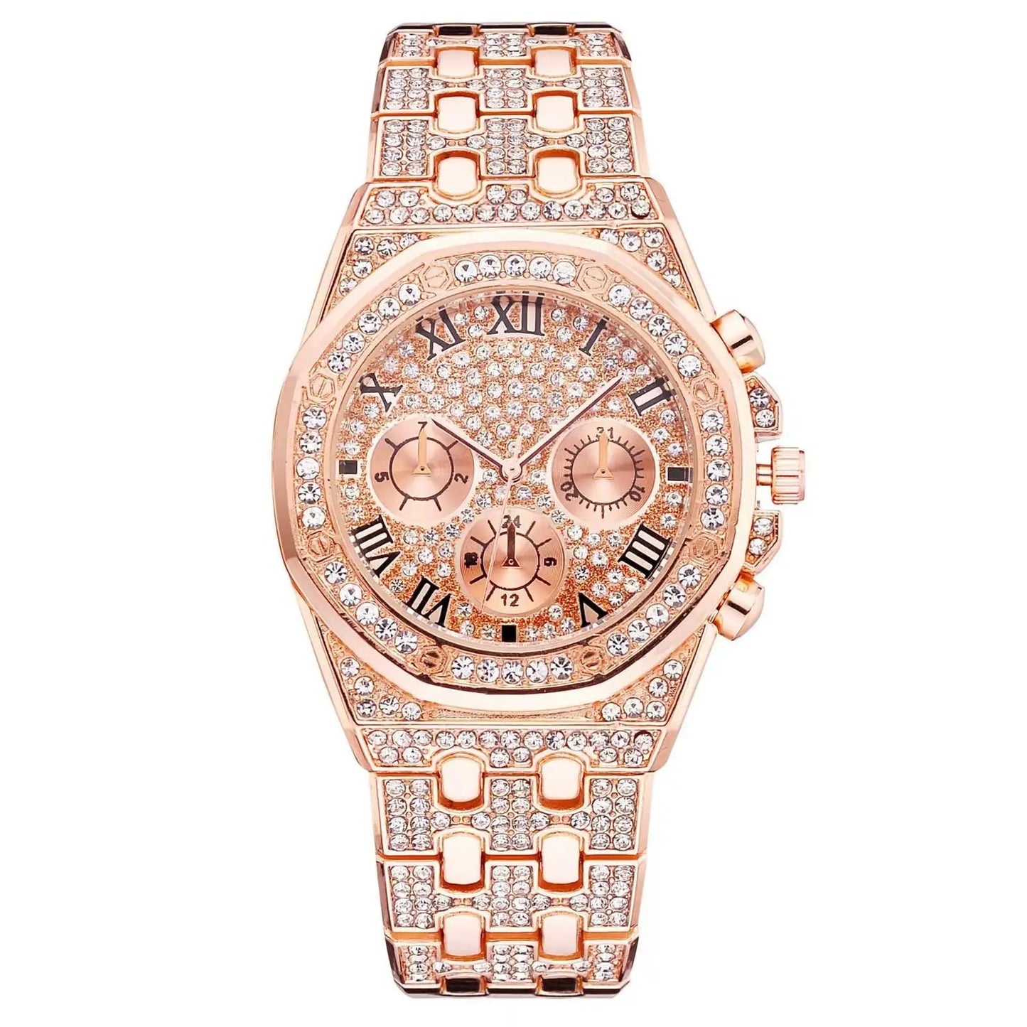 New Iced Out Women Men Watch Square Diamondd Black Numbers Quartz Luxury Hip Hop Wrist Watches Roman Clock Relogio Masculino