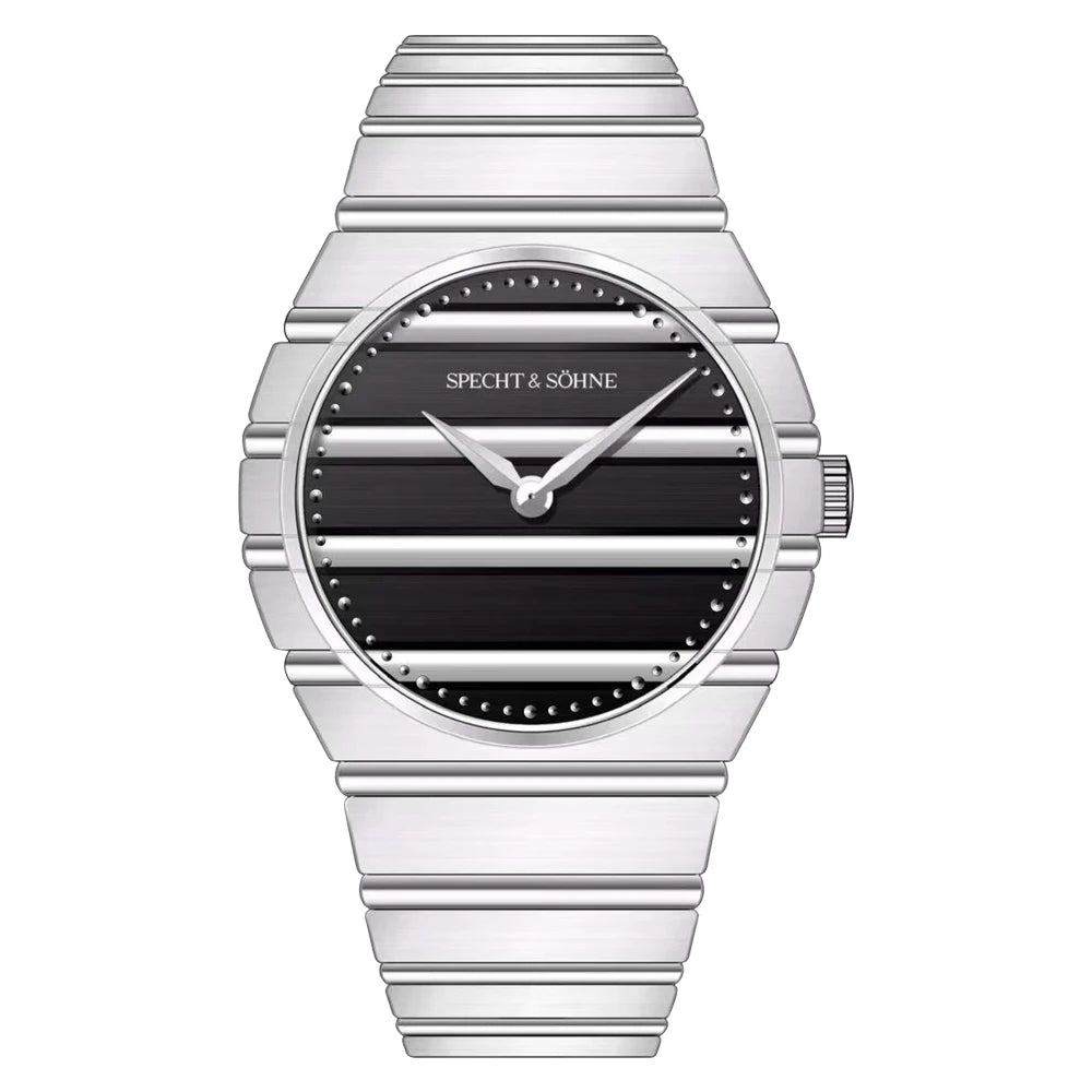 2025 Ultrathin 37MM Men's Quartz Watch Fashion Blue Color Stainless Steel Wristwatch Sapphire Crystal 50M Waterproof