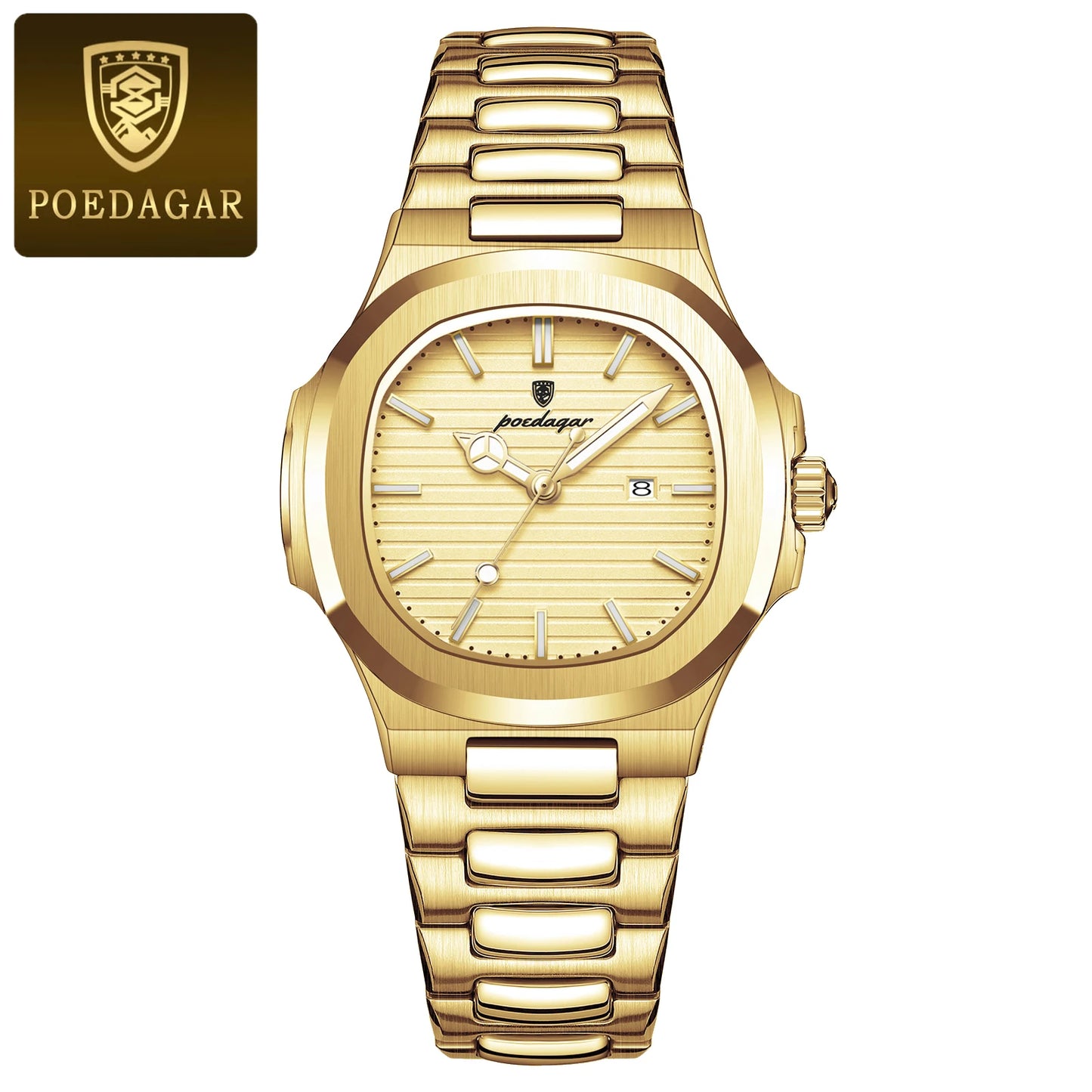 POEDAGAR Luxury Woman’s Quartz Watch Date Waterproof Luminous Ladies Wristwatch Stainless Steel Fashion Watches For Women Reloj