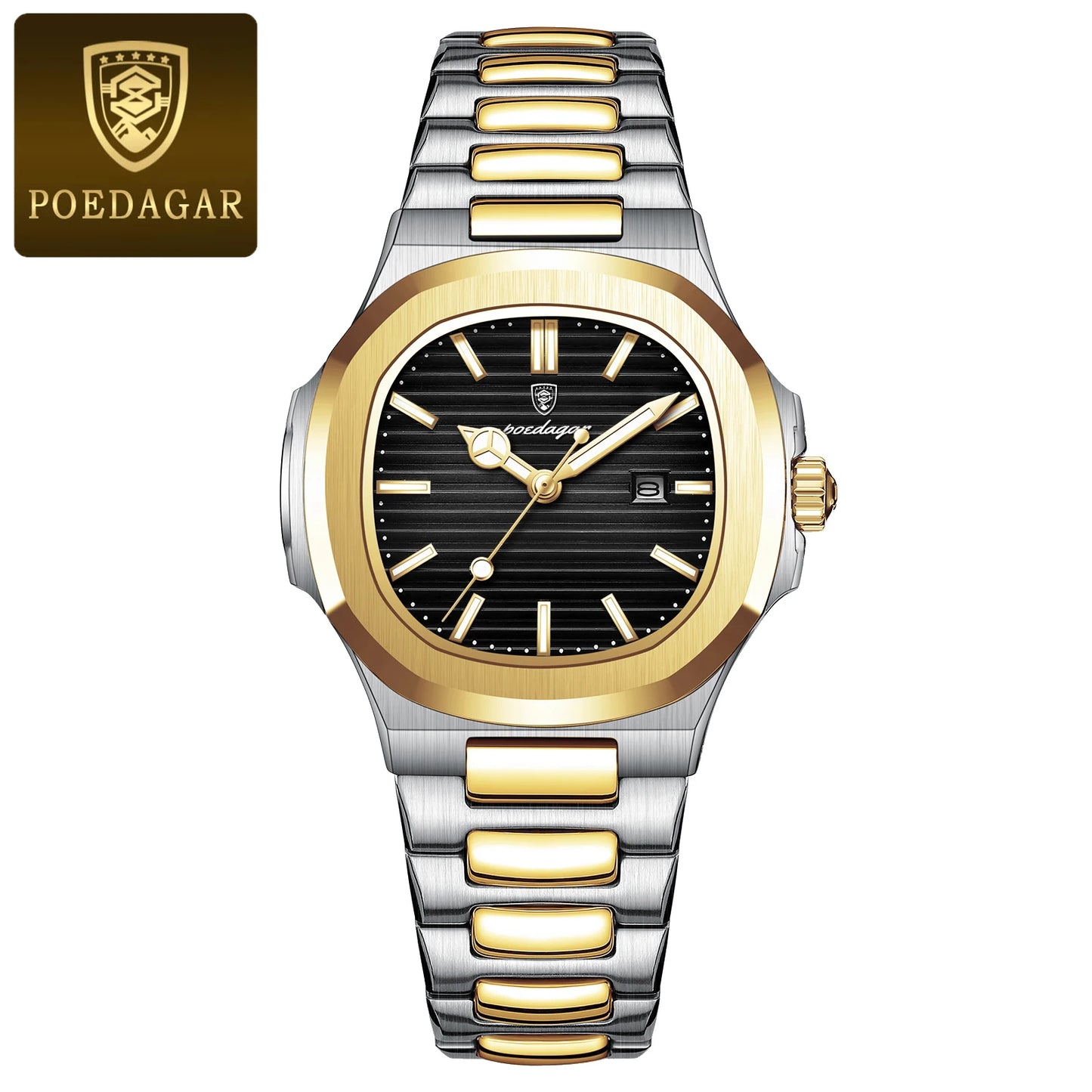 POEDAGAR Luxury Woman’s Quartz Watch Date Waterproof Luminous Ladies Wristwatch Stainless Steel Fashion Watches For Women Reloj