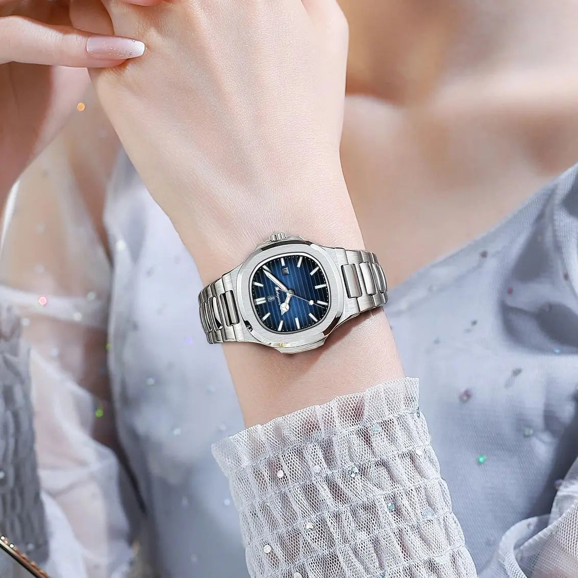 POEDAGAR Luxury Woman’s Quartz Watch Date Waterproof Luminous Ladies Wristwatch Stainless Steel Fashion Watches For Women Reloj