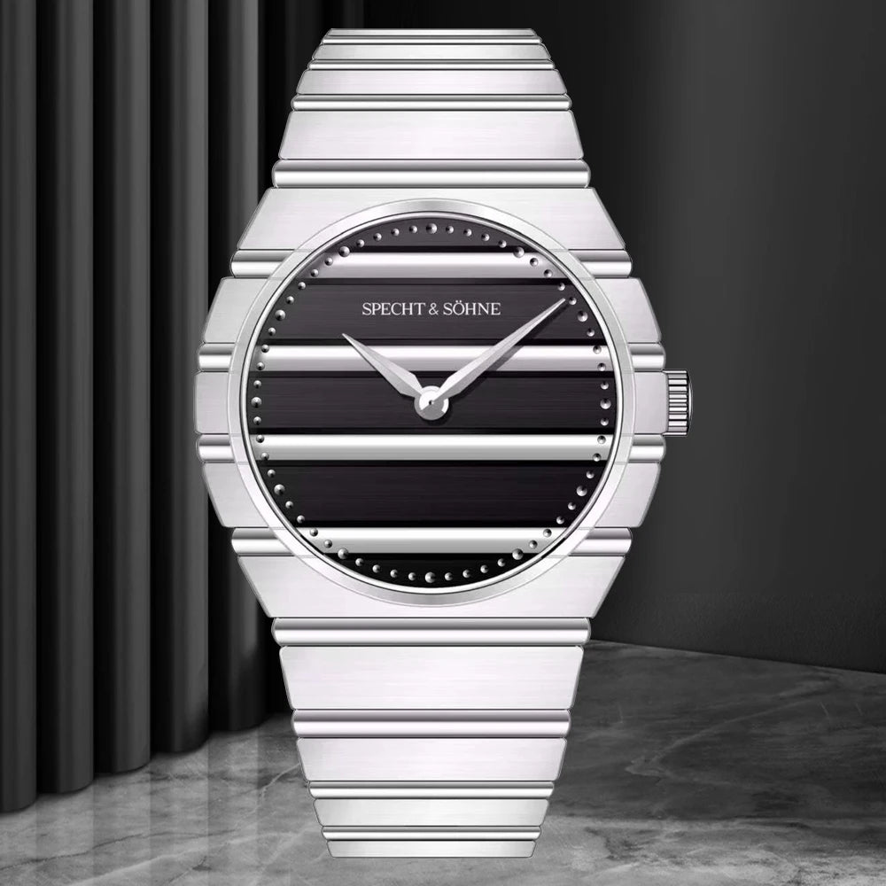 2025 Ultrathin 37MM Men's Quartz Watch Fashion Blue Color Stainless Steel Wristwatch Sapphire Crystal 50M Waterproof