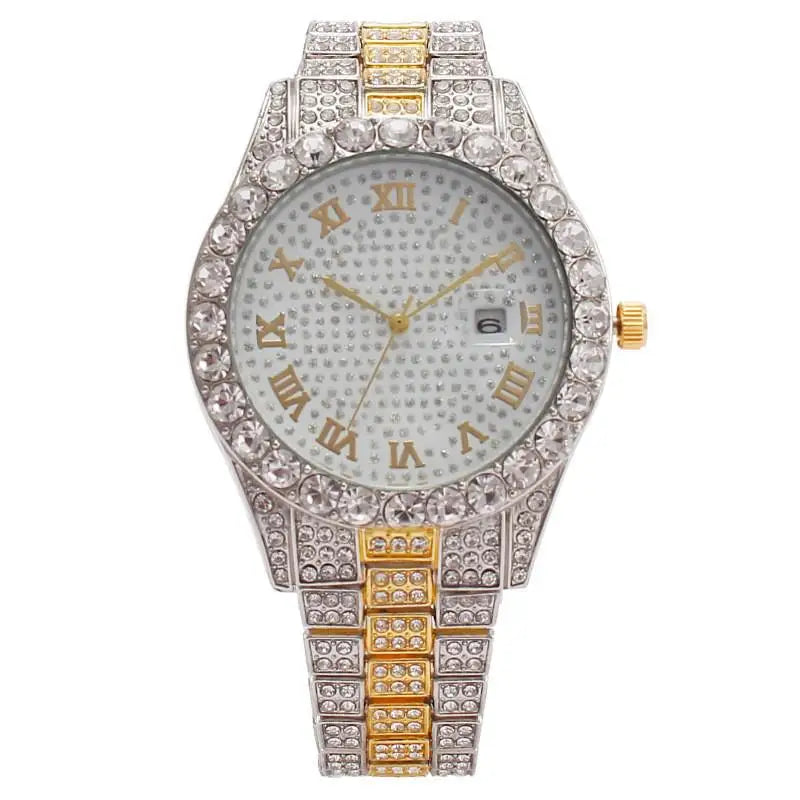 New Iced Out Women Men Watch Square Diamondd Black Numbers Quartz Luxury Hip Hop Wrist Watches Roman Clock Relogio Masculino