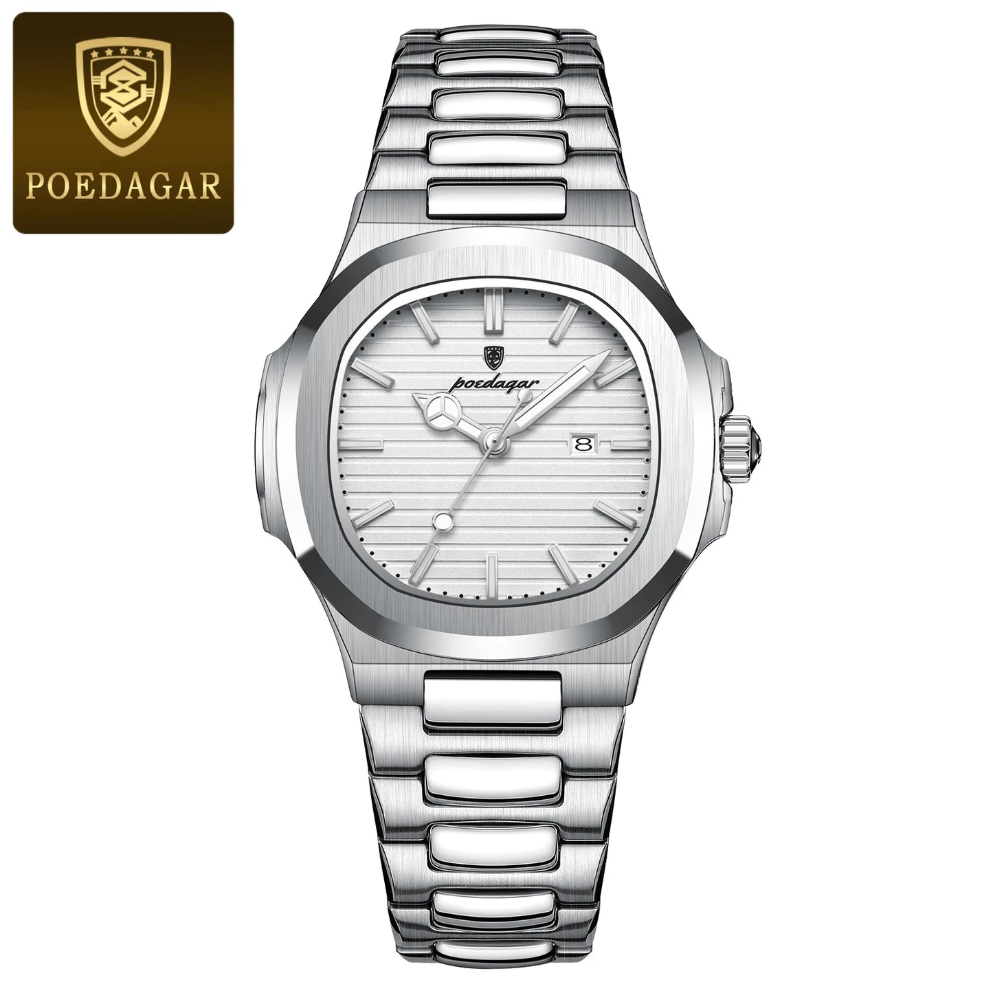 POEDAGAR Luxury Woman’s Quartz Watch Date Waterproof Luminous Ladies Wristwatch Stainless Steel Fashion Watches For Women Reloj