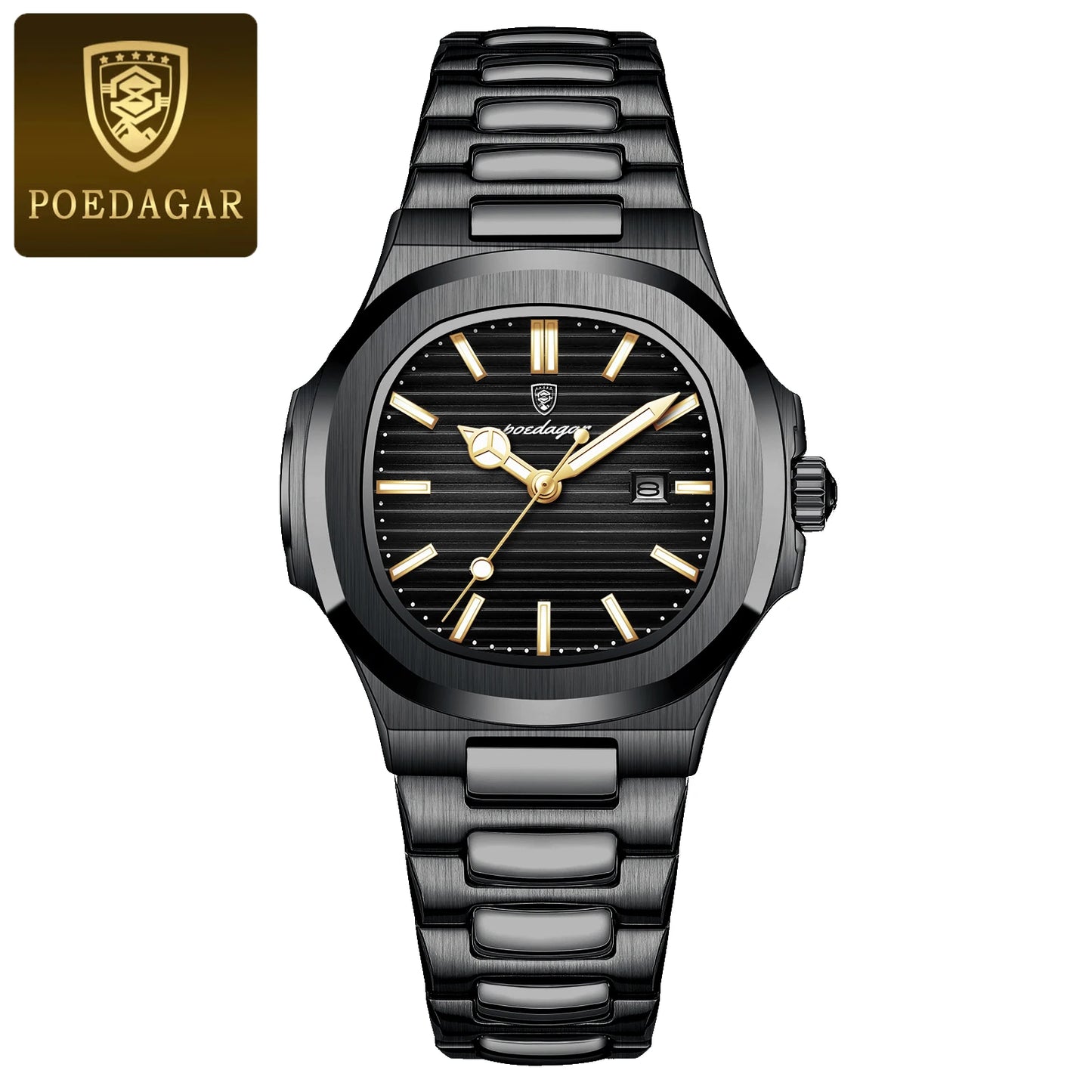 POEDAGAR Luxury Woman’s Quartz Watch Date Waterproof Luminous Ladies Wristwatch Stainless Steel Fashion Watches For Women Reloj