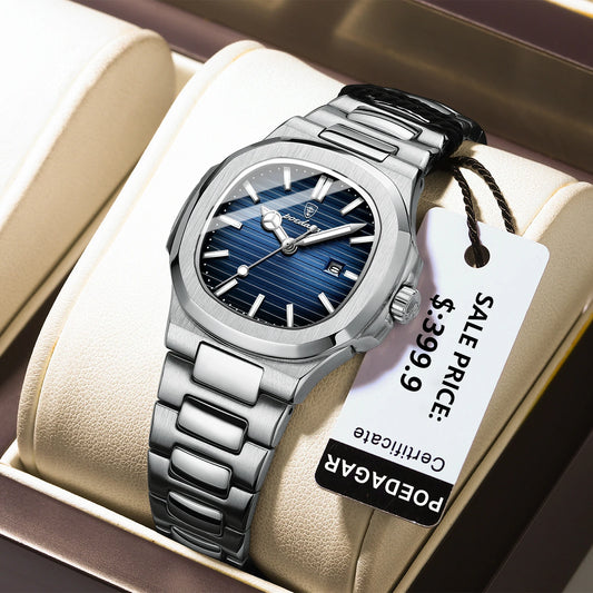 POEDAGAR Luxury Woman’s Quartz Watch Date Waterproof Luminous Ladies Wristwatch Stainless Steel Fashion Watches For Women Reloj