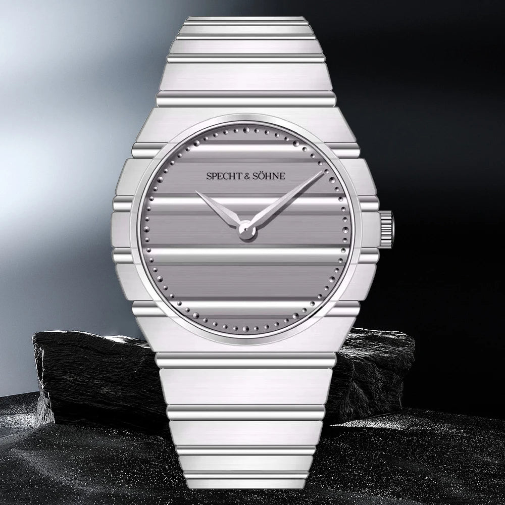 2025 Ultrathin 37MM Men's Quartz Watch Fashion Blue Color Stainless Steel Wristwatch Sapphire Crystal 50M Waterproof