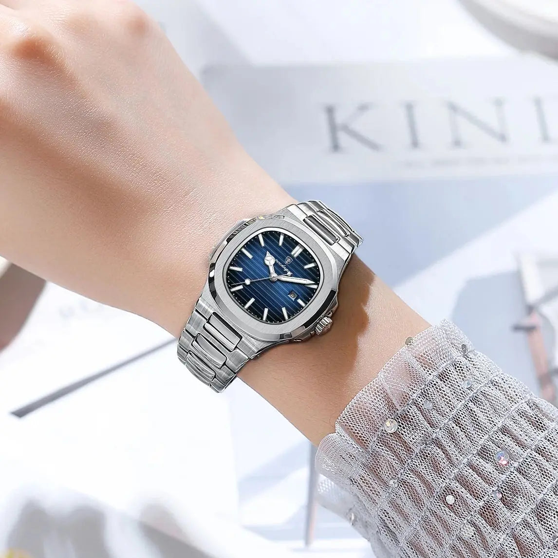 POEDAGAR Luxury Woman’s Quartz Watch Date Waterproof Luminous Ladies Wristwatch Stainless Steel Fashion Watches For Women Reloj