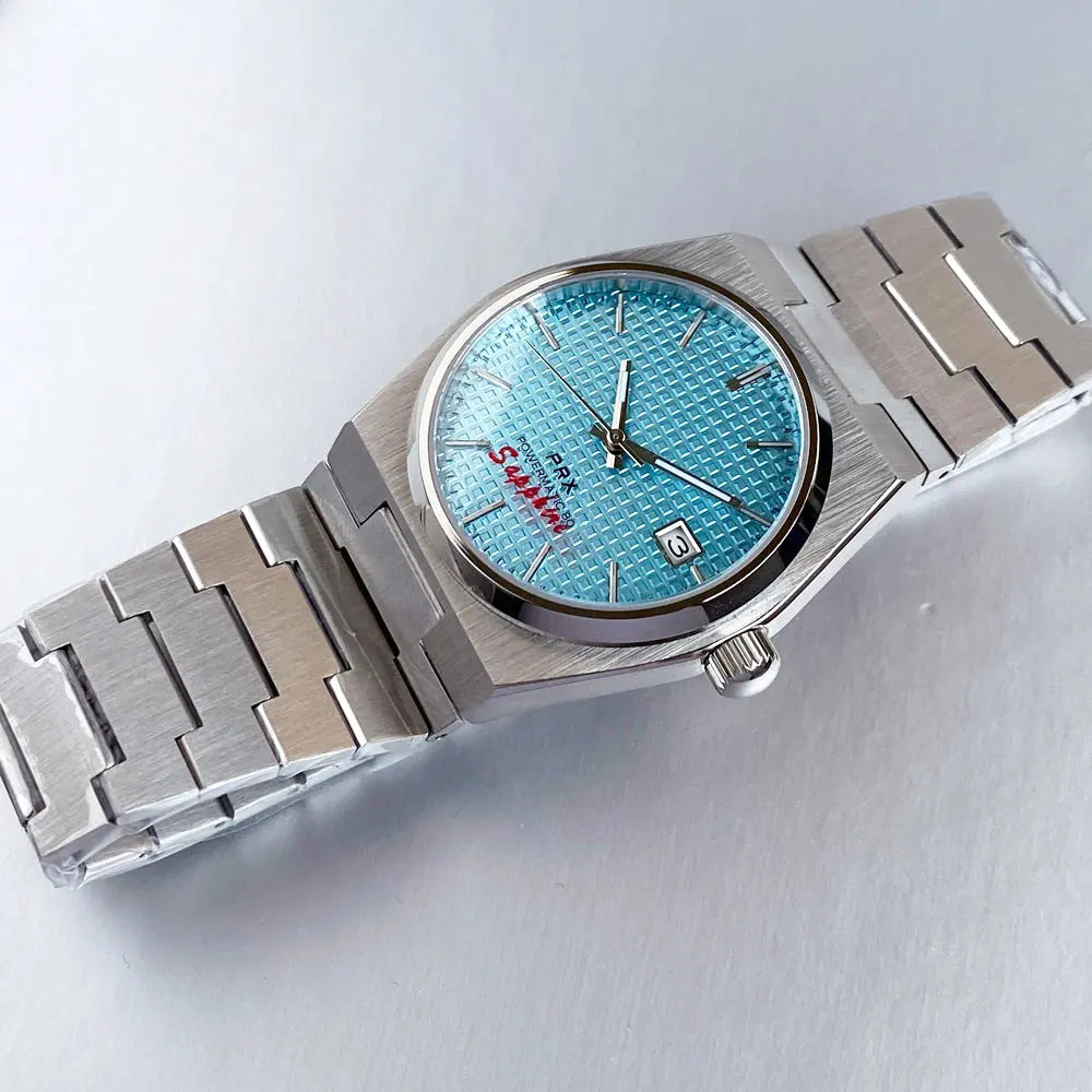 Tandorio New 40mm Classics ice Blue Texture PRX Sapphire Stainless Steel 10ATM Luxury Dress NH35A Automatic Watches For Men