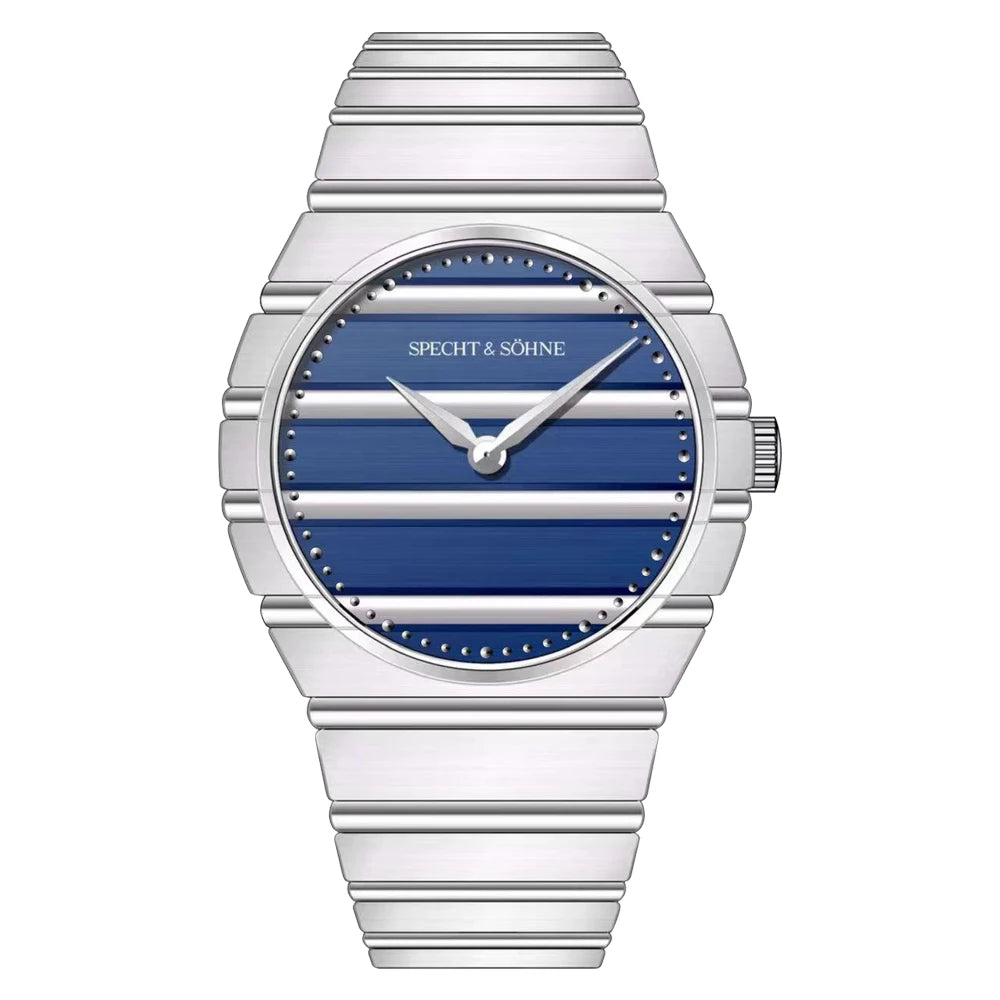 2025 Ultrathin 37MM Men's Quartz Watch Fashion Blue Color Stainless Steel Wristwatch Sapphire Crystal 50M Waterproof